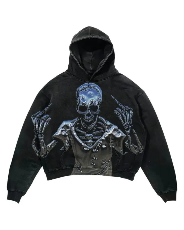 Sun Faded Skeleton Graphic Hoodie – Custom Hoodie Manufacturing by ZK International