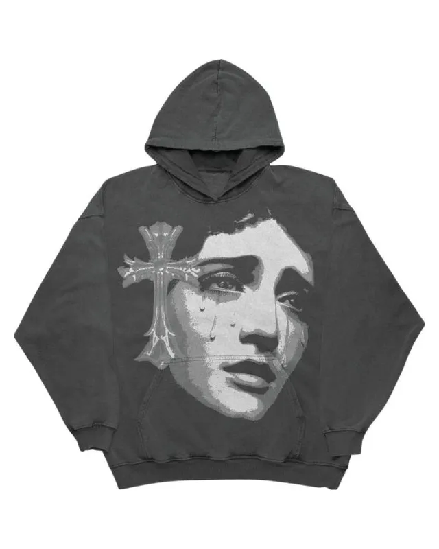 Acid Wash Portrait Print Hoodie – Custom Hoodie Manufacturing by ZK International