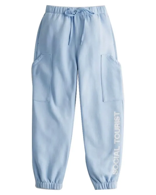 Light Blue Pocket Jogger โ Custom Joggers & Sweatpants Manufacturing by ZK International