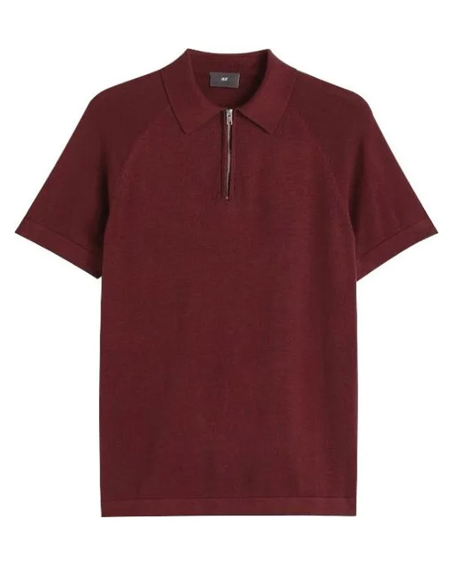 Zip Neck Knit Polo โ Custom Polo Shirt Manufacturing by ZK International