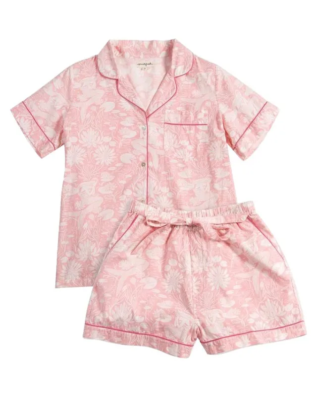 Pink Short Sleeve Pyjama Set โ Custom Pyjama Manufacturing by ZK International