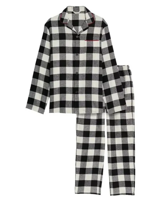 Men's Mono Check Pyjama Set โ Custom Pyjama Manufacturing by ZK International