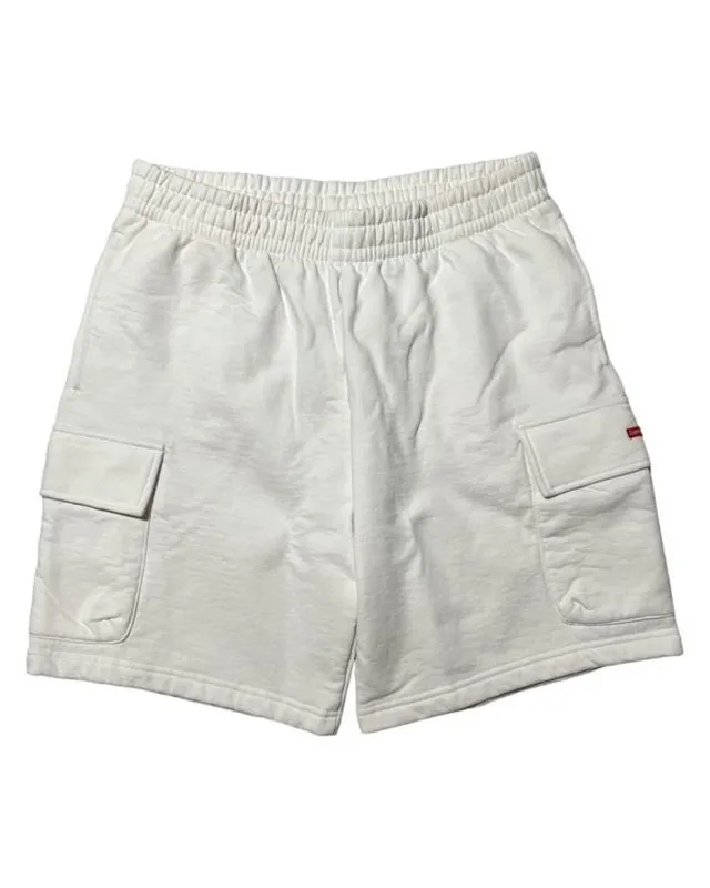 White Cargo Sweat Short โ Custom Shorts Manufacturing by ZK International
