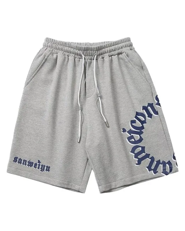 Grey Graphic Sweat Short โ Custom Shorts Manufacturing by ZK International