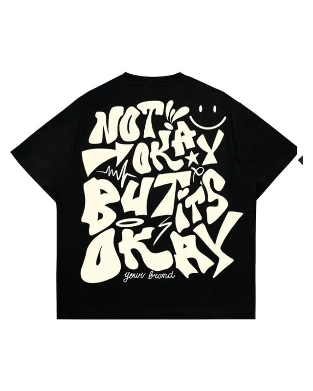 Puff Text Graphic Tee – Custom T-Shirt Manufacturing by ZK International