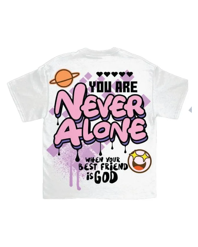 Never Alone Printed Tee – Custom T-Shirt Manufacturing by ZK International