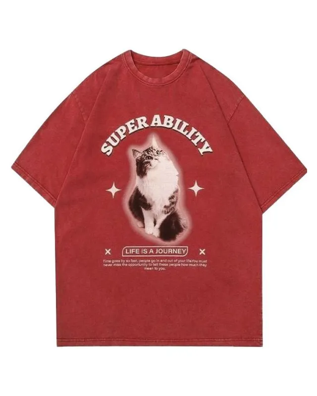 Red Washed Graphic Tee – Custom T-Shirt Manufacturing by ZK International