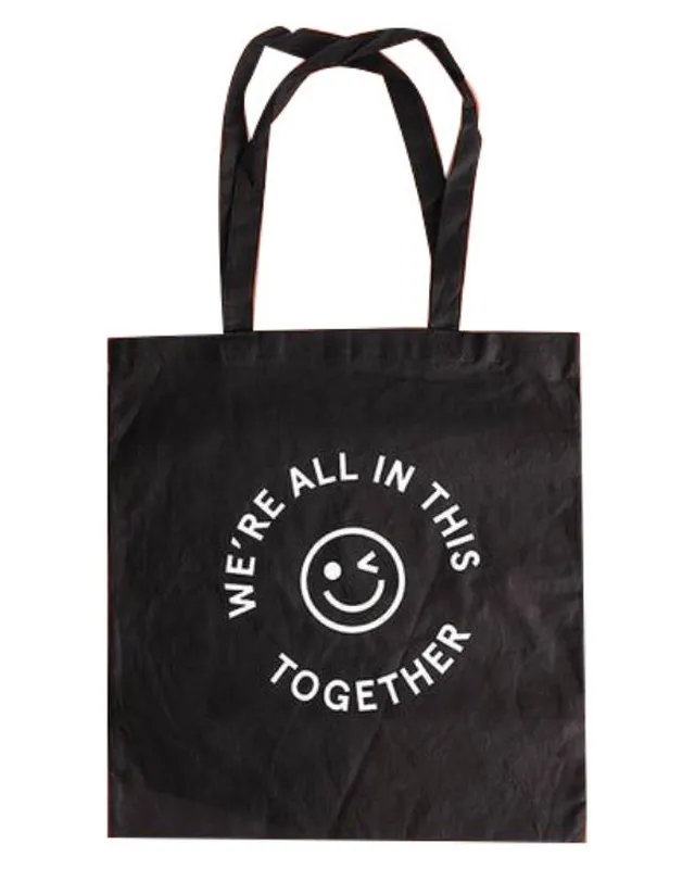 Black Slogan Tote Bag โ Custom Tote Bag Manufacturing by ZK International