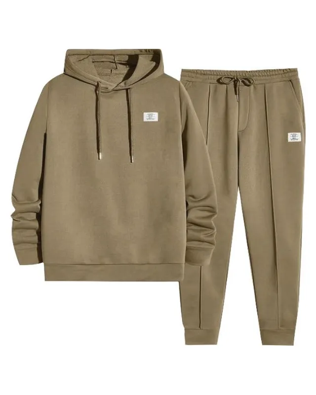 Khaki Hoodie & Jogger Set โ Custom Tracksuit Manufacturing by ZK International