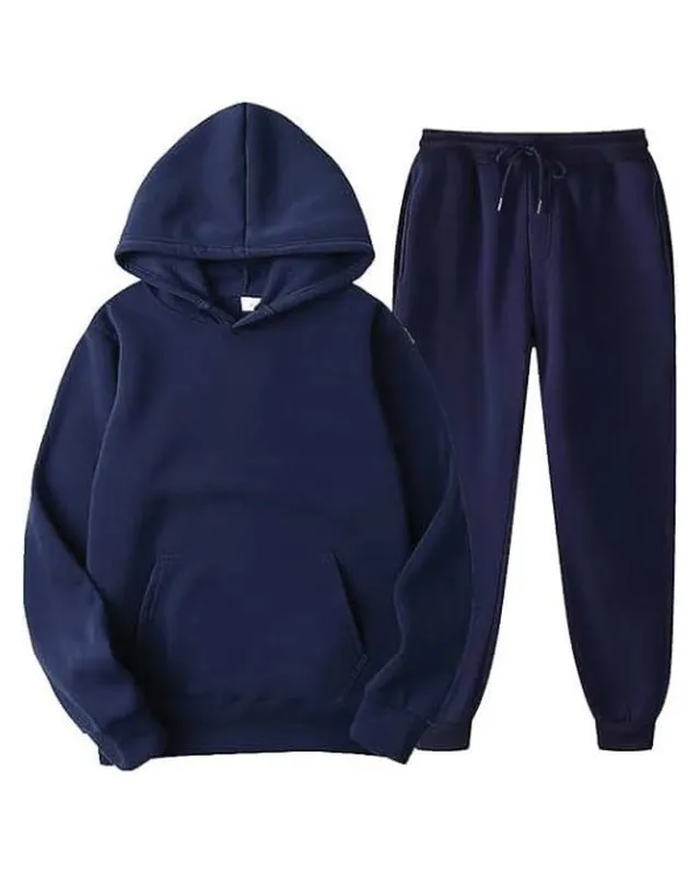 Navy Hoodie & Jogger Set โ Custom Tracksuit Manufacturing by ZK International